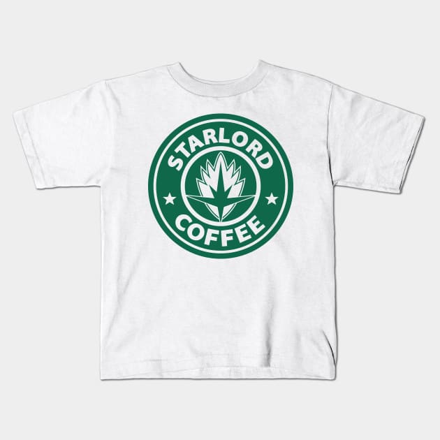 Starlord Coffee Kids T-Shirt by finalarbiter9